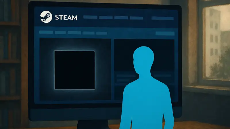 Обложка игры с названием 'Ничего' на платформе Steam, пустой экран.