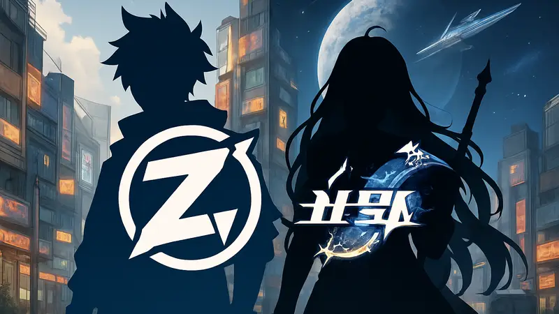 Логотипы Zenless Zone Zero и Honkai Star Rail на фоне коллаборационного арта
