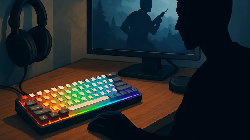 Игровая механическая клавиатура Epomaker HE68 Lite с подсветкой на столе