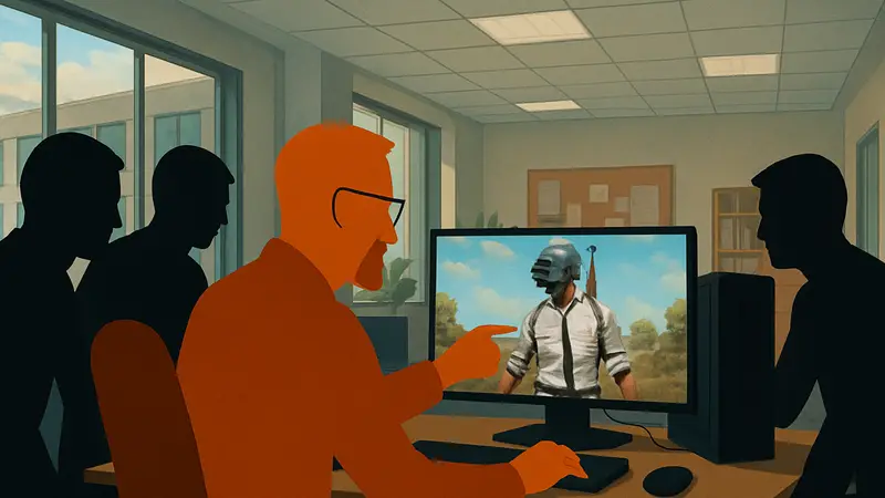 Брендан Грин и разработчики на студийном мод-джеме, тестирующие новую игру