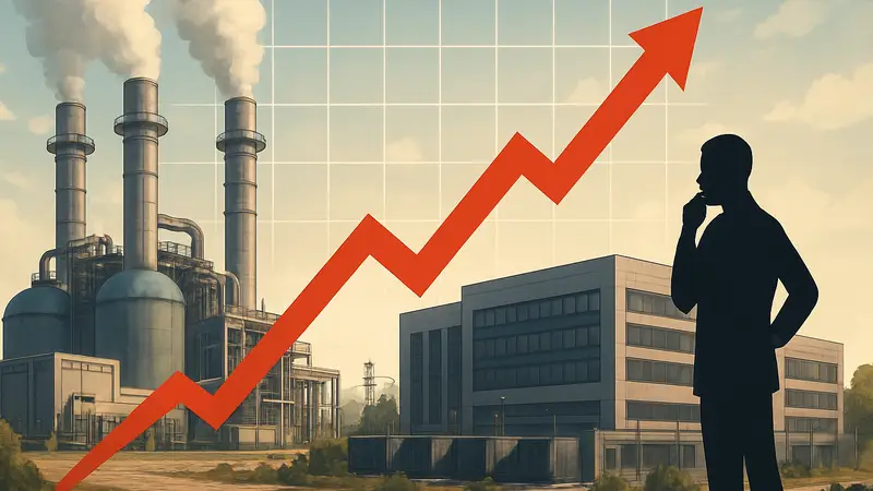 График роста стоимости строительства газовых электростанций и центров обработки данных.