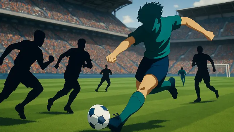 Игровой скриншот Captain Tsubasa 2: World Fighters, динамичный футбольный матч