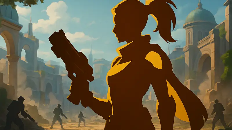 Изображение Сьерры из Overwatch 2 после получения баффов в Сезоне 2, на фоне поля боя.