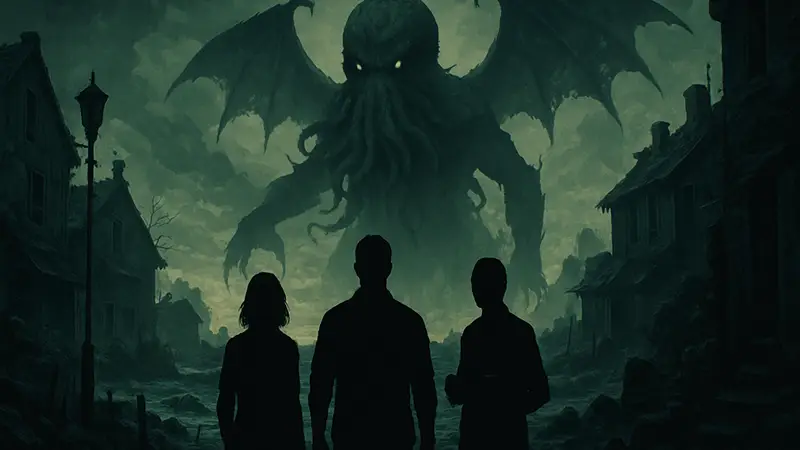 Атмосферный арт игры Worshippers of Cthulhu с элементами Лавкрафтовского ужаса