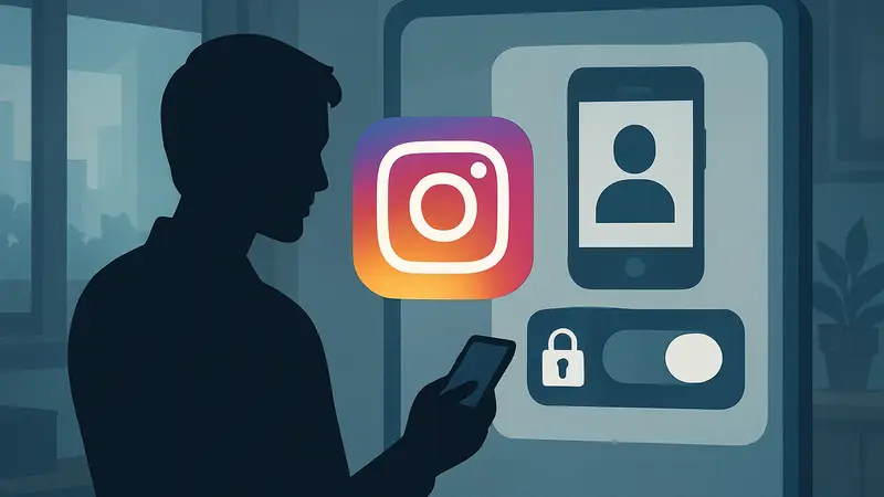 Логотип Instagram с изображением функций Instants, показывающий управление конфиденциальностью.