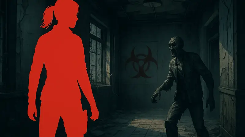 Постер или кадр из сериала Resident Evil от Netflix, демонстрирующий главную героиню или зомби