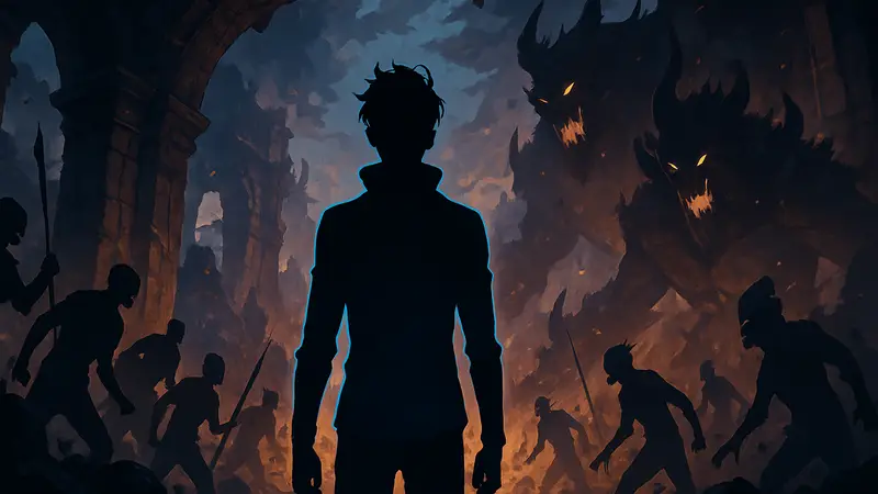 Обложка manhwa в стиле Solo Leveling