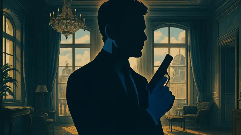 Актер Патрик Гибсон в роли Джеймса Бонда из игры 007 First Light, крупный план.