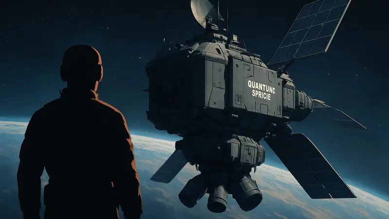 Военный космический аппарат Quantum Space, иллюстрация или концепт-арт.