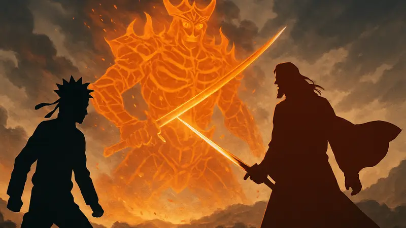 Сравнение персонажей Наруто и Bleach, Сусаноо в битве, Айзен и Яхве.