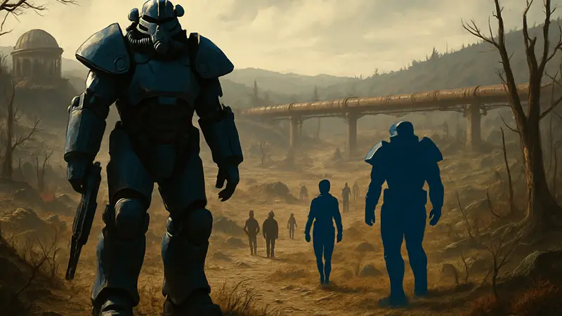 Fallout 76, персонажи в силовой броне исследуют Пустошь, возвращение игроков