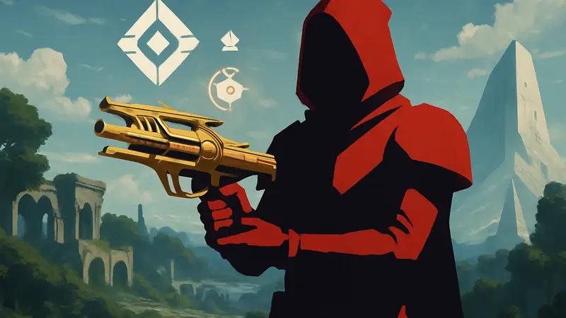 Страж Destiny 2 держит экзотическое оружие, символизируя получение ценного катализатора.