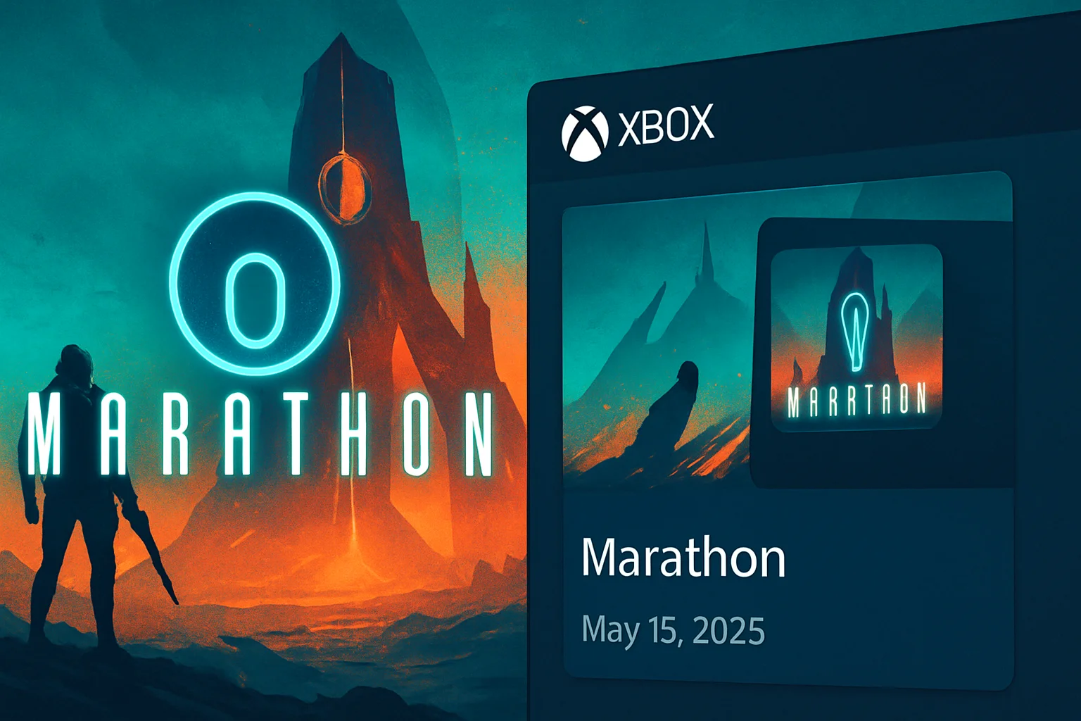 Логотип или ключевой арт игры Marathon от Bungie на фоне интерфейса Xbox Store с отображенной датой релиза.