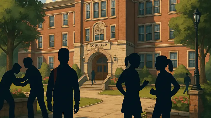 Скриншот из Agefield High: Rock The School, демонстрирующий школьную жизнь, с элементами Bully.