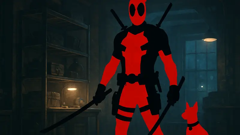 Детализированная коллекционная фигурка Найспула от Hot Toys с катанами, пистолетами и маленьким Догпулом.