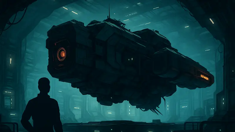 Космический корабль из игры Reconfigure в стиле System Shock, разработанный дизайнером Legend of Grimrock.