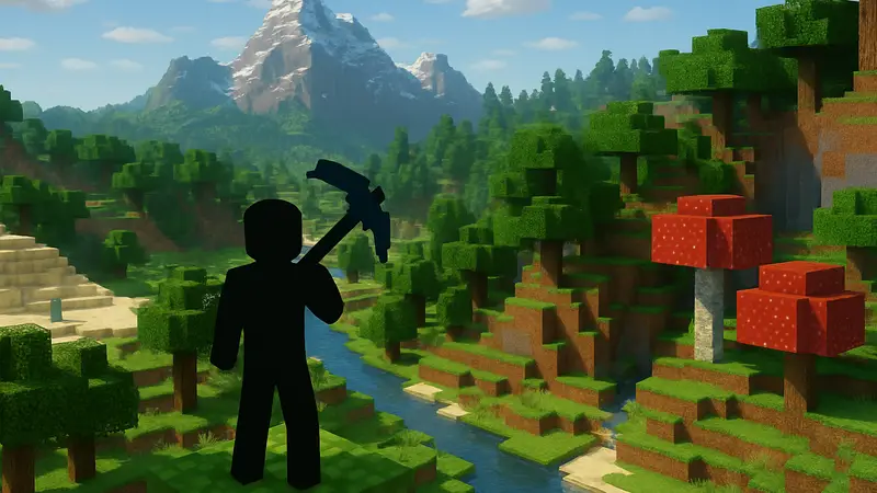 Скриншот идеального мира Minecraft, демонстрирующий разнообразные биомы.
