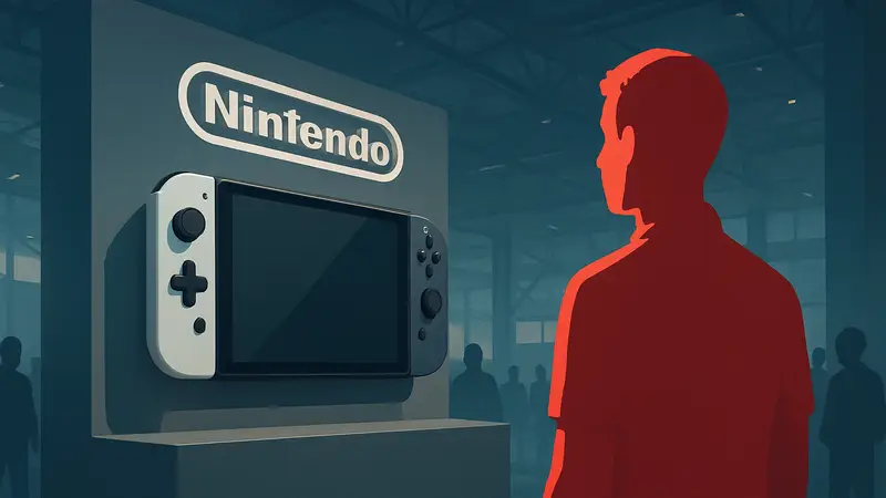 Концепт или изображение консоли Nintendo Switch 2, логотип Nintendo.