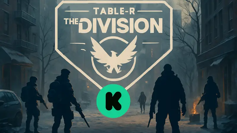 Логотип настольной ролевой игры The Division с символикой Kickstarter.