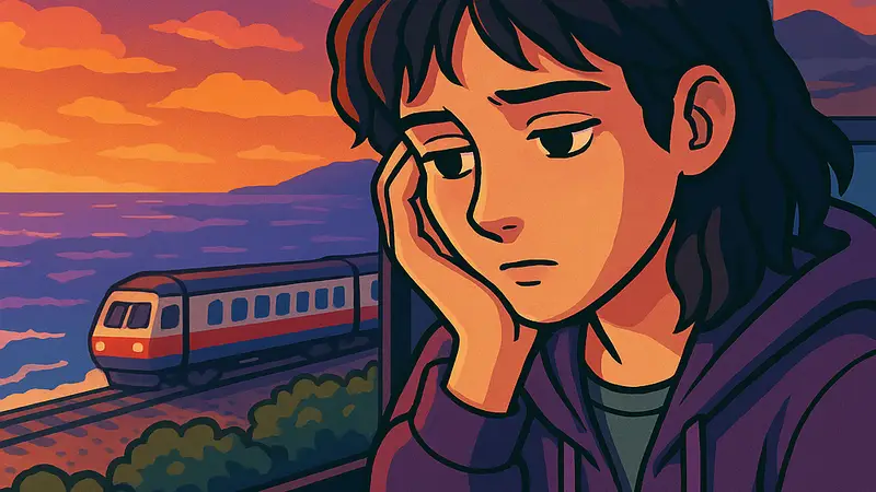 Изображение главной героини Мары из приключенческой игры Perfect Tides: Station to Station, погружённой в размышления.