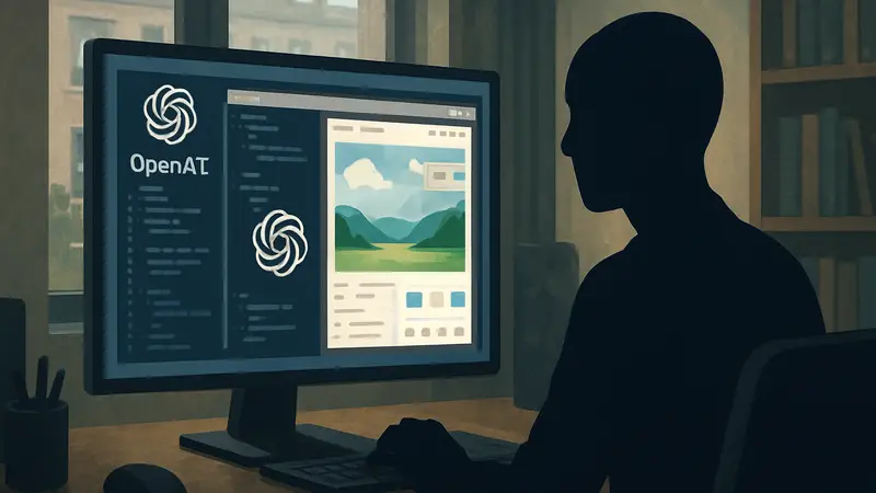 Интерфейс OpenAI Codex, управляющий настольным приложением на экране компьютера