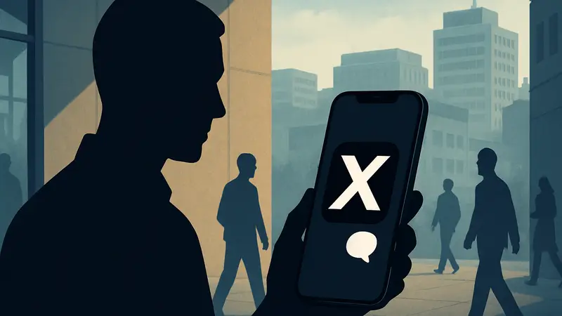 Логотип X Chat на экране смартфона iOS, новое приложение для сообщений