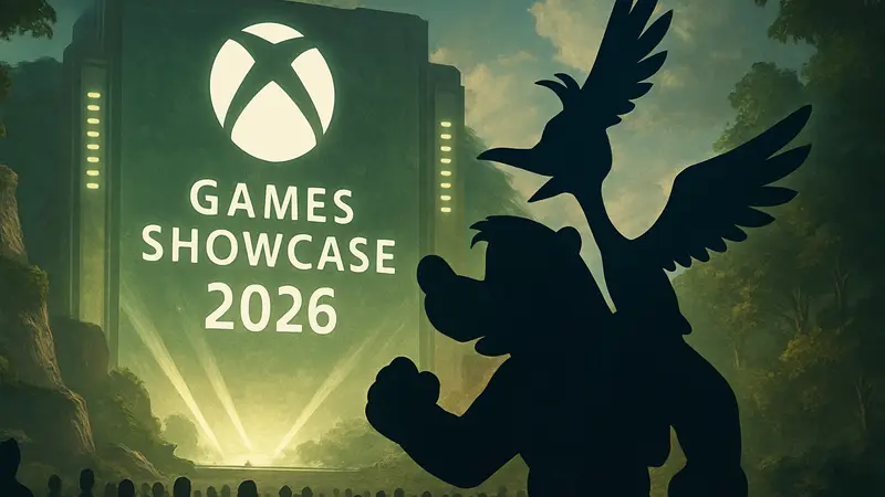 Изображение логотипа Xbox Games Showcase 2026 с персонажами Banjo и Kazooie
