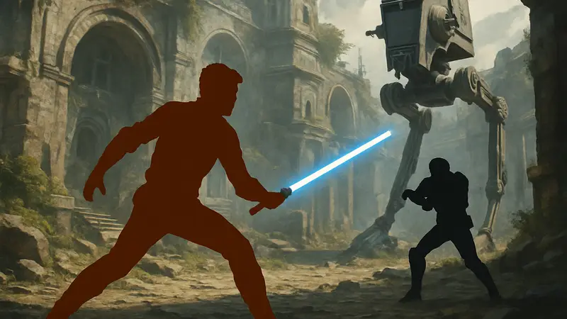 Кадр из игры Star Wars Jedi: Survivor с Калом Кестисом в бою