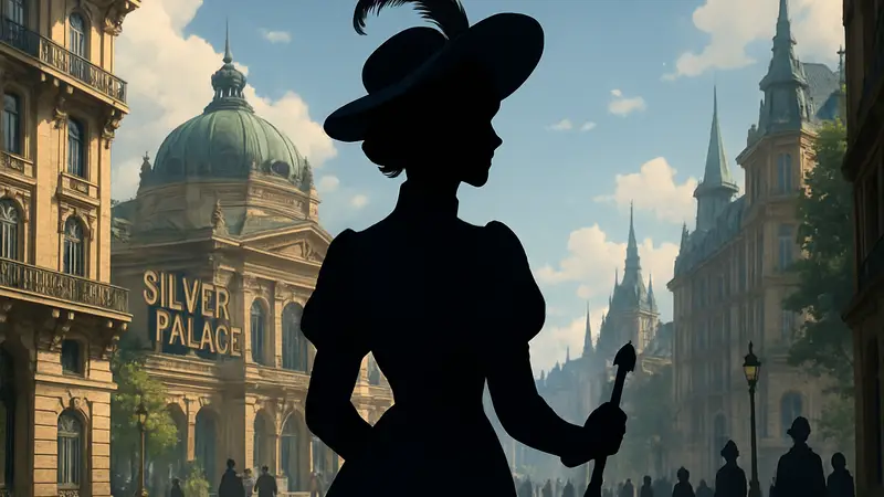 Кадр из трейлера Silver Palace с изображением женской протагонистки в стиле Belle Époque.