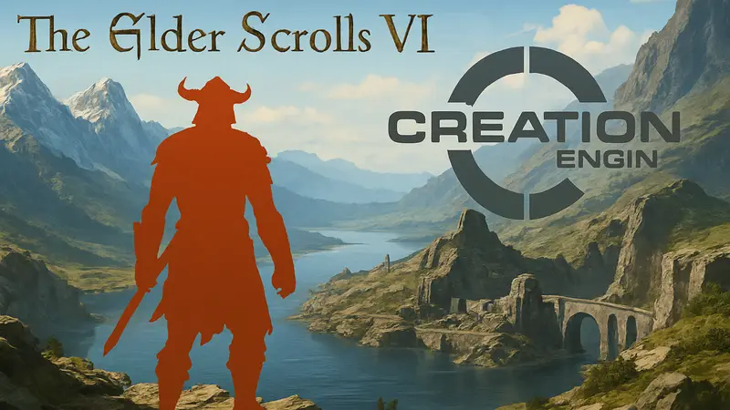 Логотип The Elder Scrolls 6, персонаж из игры, игровой движок Creation Engine.