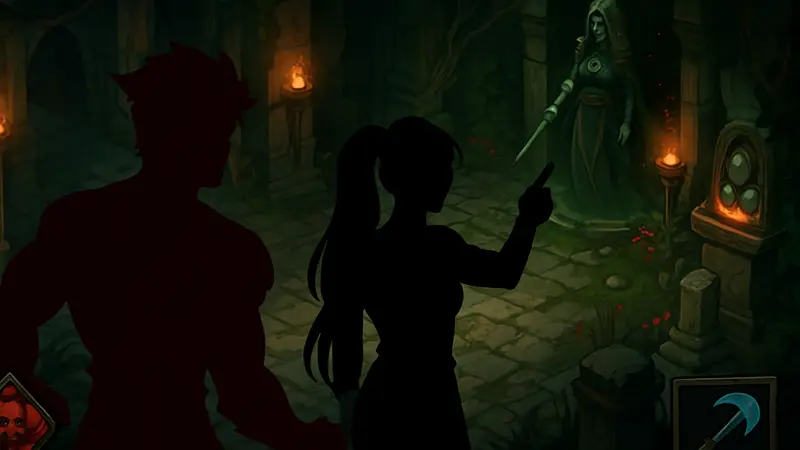 Кадр из игры Hades 2 с элементами мода Zagreus' Journey, показывающий персонажей и интерфейс.