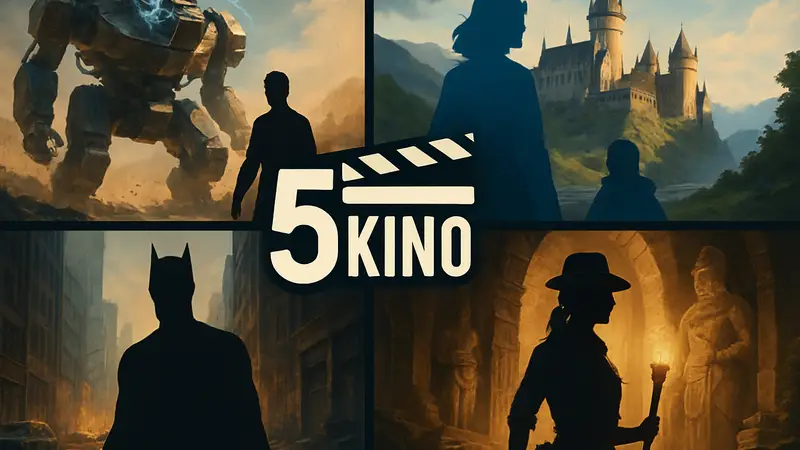 Коллаж из кадров популярных фильмов 2026 года с логотипом «Топ-5 Кино».