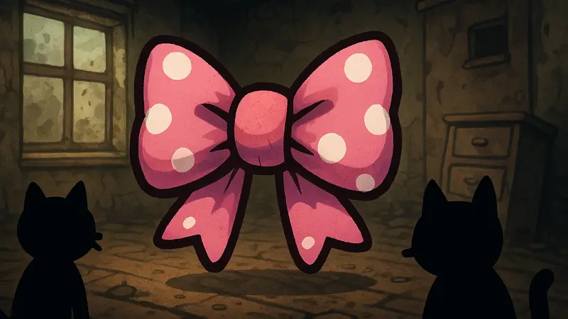 Изображение предмета Fancy Bow из игры Mewgenics, стилизованная графика