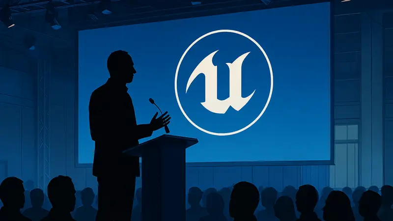 Николас Пенварден, бывший директор Unreal Engine, выступает на технологической конференции