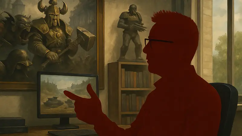 Портрет Пола Барнетта, креативного директора Warhammer Online и Wargaming, рассуждающего о дизайне игр.