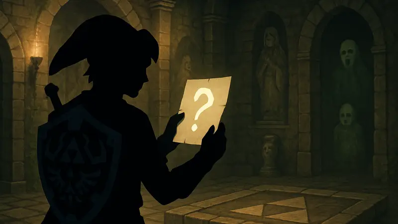 Линку приходится разгадывать загадки в игре The Legend of Zelda: иллюстрация к тайнам Zelda.