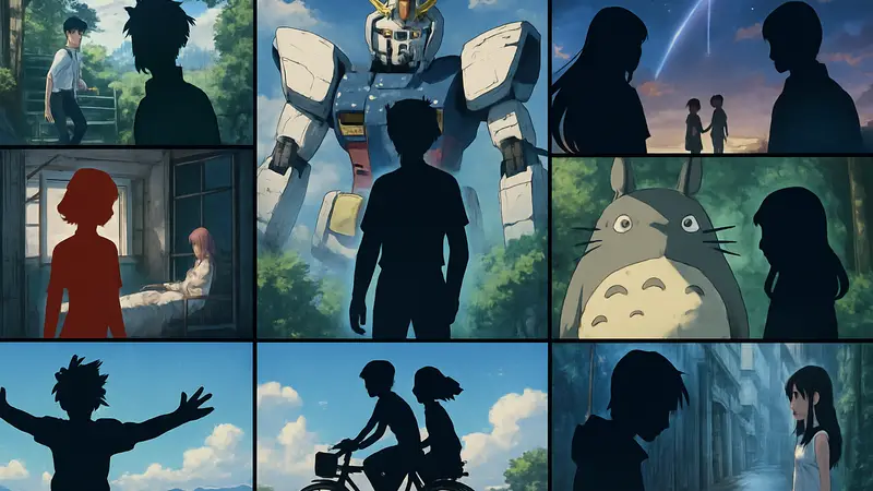 Коллаж из кадров лучших аниме-сериалов и фильмов последних 20 лет по версии Game Rant.