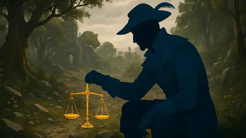 Скриншот из GreedFall 2: The Dying World, где Гобэннан ищущий пропавшие золотые весы.