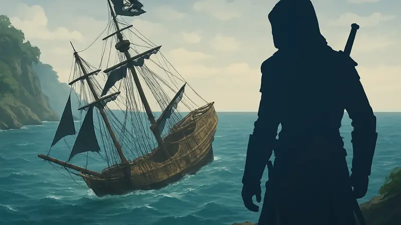 Секретная деталь: потопленный корабль уходит под воду в Assassin's Creed Black Flag Resynced.