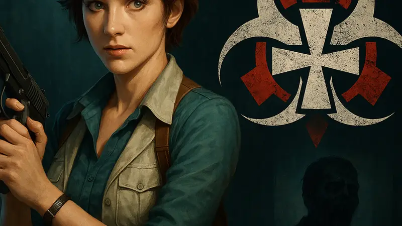 Изображение Алиссы Эшкрофт из Resident Evil Outbreak, символика DLC Requiem.