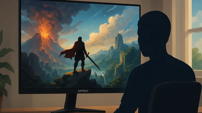 Игровой монитор Samsung с разрешением 6K, демонстрирующий яркое и детализированное изображение.