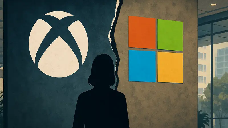 Логотип Xbox рядом с логотипом Microsoft, символизирующий возможный раскол