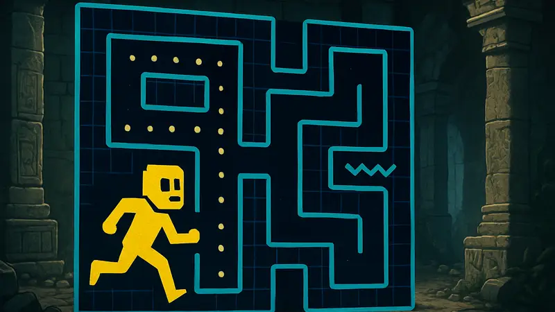 Скриншот из игры Tomb of the Mask с персонажем в маске, проходящим лабиринт
