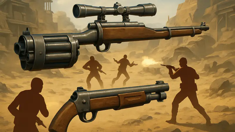 Изображение оружия из SAND: Raiders of Sophie на фоне PvP-сражения
