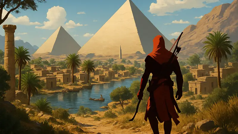 Байек исследует открытый мир Древнего Египта в игре Assassin's Creed Origins.