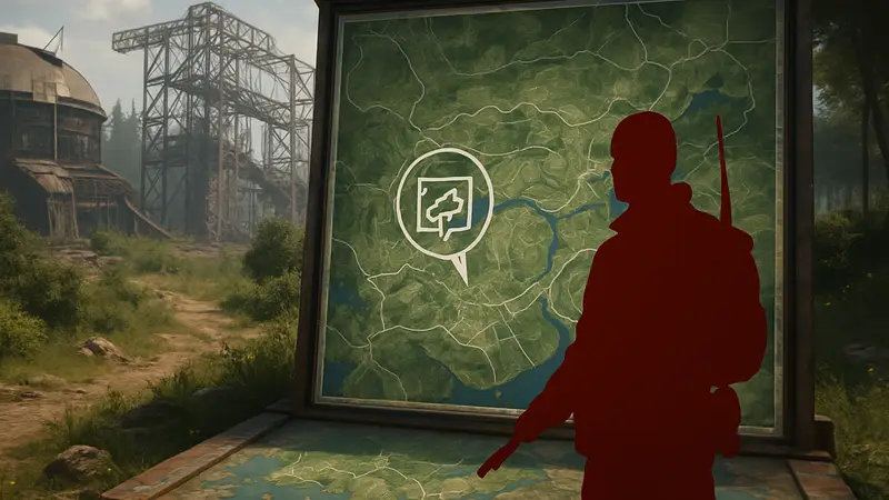 Игровой скриншот ARC Raiders с местоположением чертежа Wolfpack на карте.