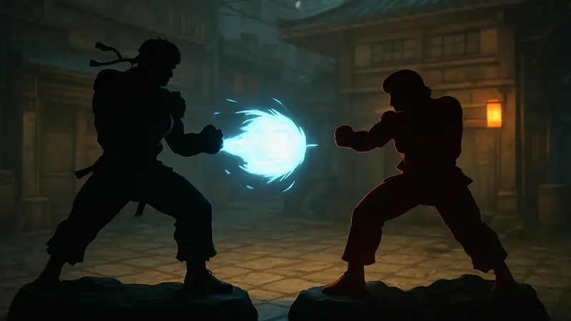 Диорама Street Fighter Рю и Кен Хадукен, коллекционная фигурка с LED-подсветкой, Raidas Mask Studio