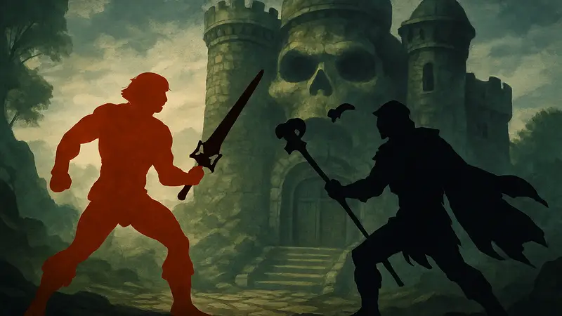 Кадр из трейлера Masters of the Universe 2026 с битвой Хи-Мена и Скелетора