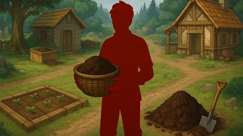 Игровой мир Graveyard Keeper с торфом или предметами для его получения.