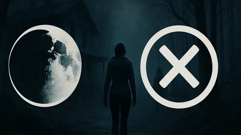 Логотип студии Ballistic Moon на фоне хоррор-игры Until Dawn Remake и символ закрытия